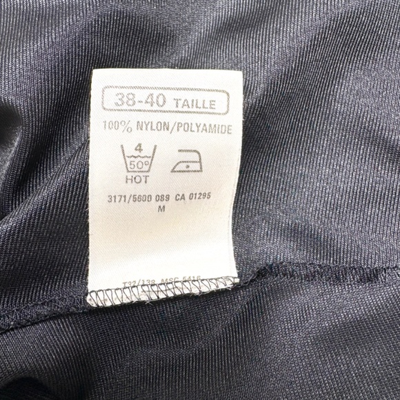 slip skirt small black vintage ST MICHAEL nylon elastic waist midi 26" long - Picture 6 of 10